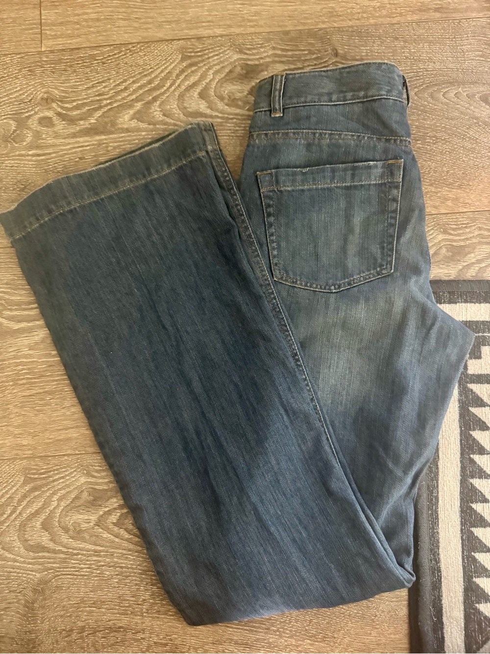 Theory Wide Leg Jeans Size 4 Blue Denim High Rise - Picture 7 of 8